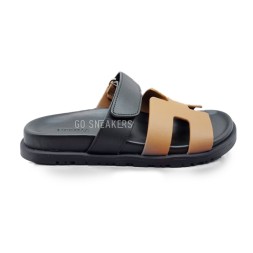 Hermes Flip-flops Leather Black/Brown