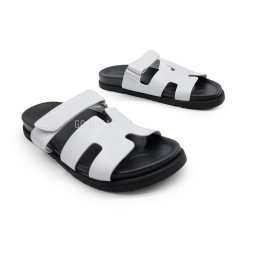 Hermes Flip-flops Leather White/Black