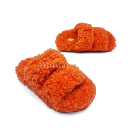 Женские шлепки Celine Flip-flops Wool Orange