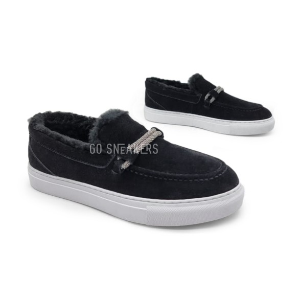 Унисекс зимние мокасины Brunello Cucinelli Moccasins Winter Black