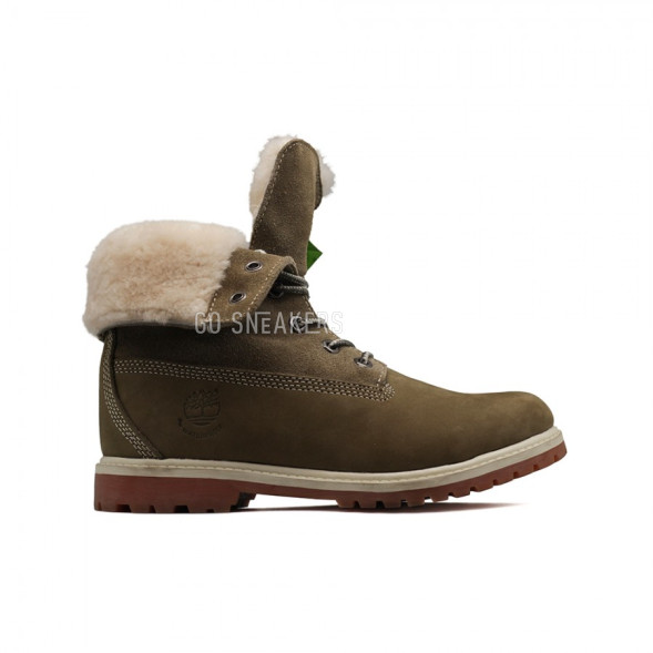 Женские ботинки с мехом Timberland Teddy Fleece Olive Green