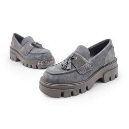Brunello Cucinelli Loafers Suede Woman Grey