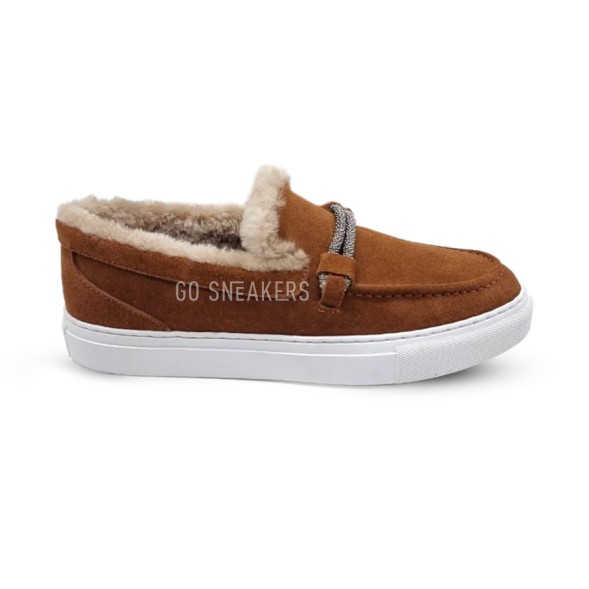 Унисекс зимние мокасины Brunello Cucinelli Moccasins Winter Brown