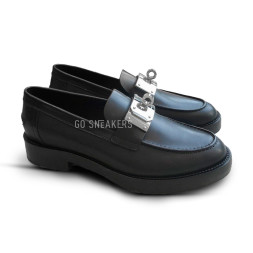 Hermes Leather Loafers Black