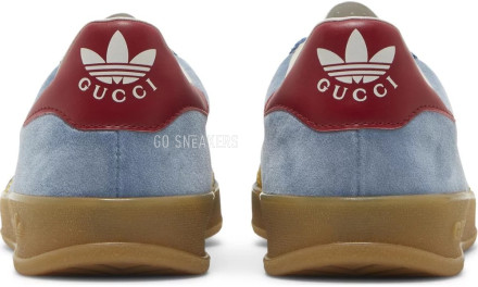 Женские кеды Adidas x Gucci Gazelle Light Blue Suede