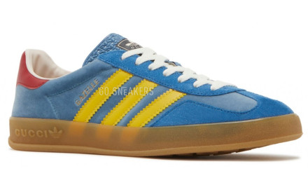 Женские кеды Adidas x Gucci Gazelle Light Blue Suede