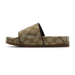 Gucci Slippers Brown Logo