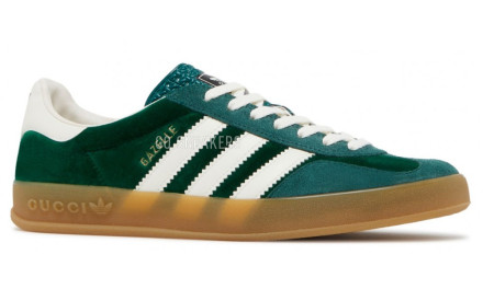 Унисекс кеды Adidas x Gucci Gazelle Green Suede