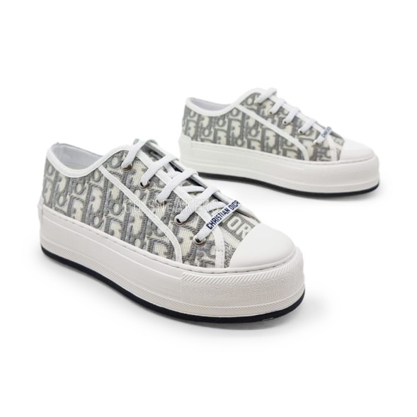 Женские кроссовки Dior Woman White Grey Platform