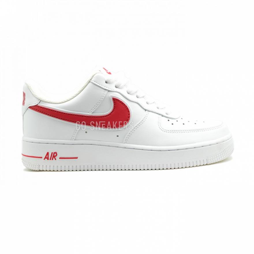 white air force ones red swoosh