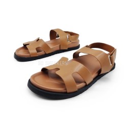 Hermes Sandals Leather Brown