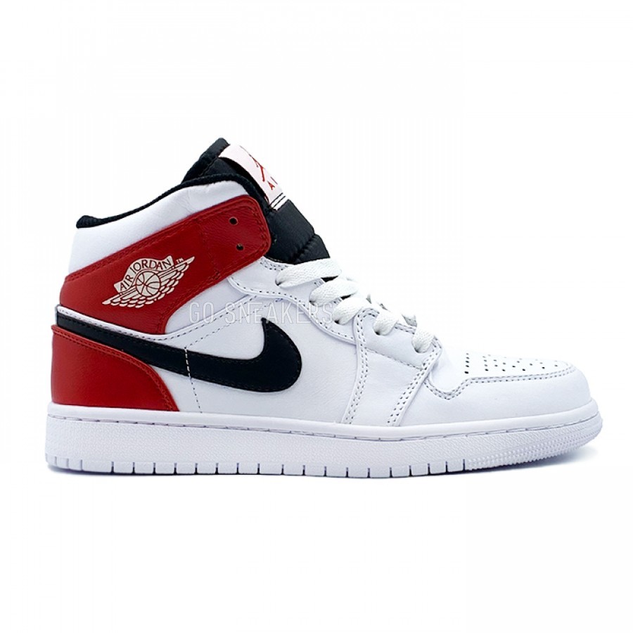 air jordan mid red white black