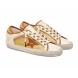 Женские кеды Golden Goose Superstar in White Leather and Raffia with Brick-Red Star and Inserts