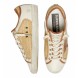 Женские кеды Golden Goose Superstar in White Leather and Raffia with Brick-Red Star and Inserts