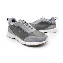 Loro Piana Man Winter Sneakers Leather Suede Grey