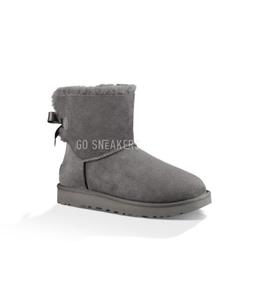 Женские мини угги с бантиками Mini Bailey Bow II Grey