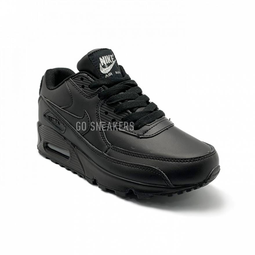 nike air black leather trainers