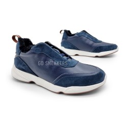 Loro Piana Man Winter Sneakers Leather Suede Navy