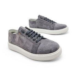 Santoni Man Sneakers Suede Grey
