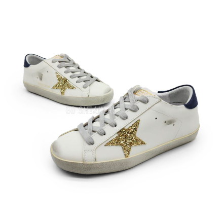 Женские кеды Golden Goose GGDB SSTAR White/Gold Sparkles