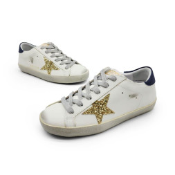 Golden Goose GGDB SSTAR White/Gold Sparkles