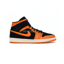 Nike Air Jordan 1 Mid Black Orange Peel
