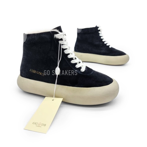 Унисекс зимние кроссовки Golden Goose ggobispace High Winter Suede Black