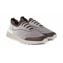 Brunello Cucinelli Knitted Slip-On Sneakers Brown