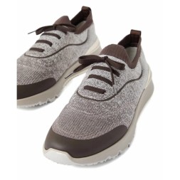 Brunello Cucinelli Knitted Slip-On Sneakers Brown