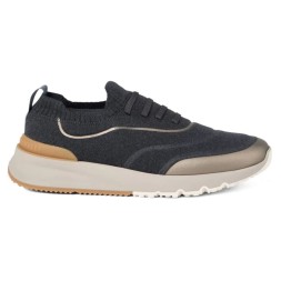 Brunello Cucinelli Knitted Slip-On Sneakers Black