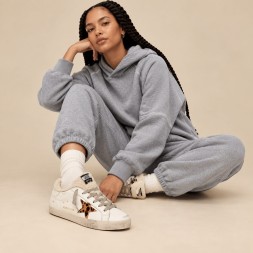 Golden Goose Super-Star Winter White Shearling Leopard Print Pony