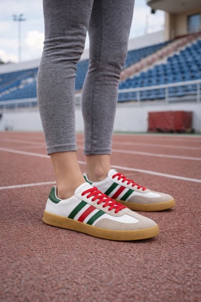 Женские кеды Gucci x Adidas Gazelle Leather White
