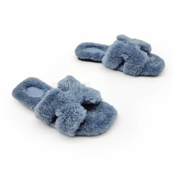 Hermes Flip-flops Wool Blue