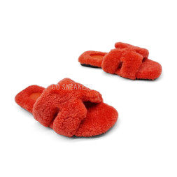 Hermes Flip-flops Wool Orange