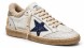 Женские зимние кеды Golden Goose Super-Star Winter White Shearling Blue Glitter Star