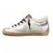 Женские зимние кеды Golden Goose WINTER Superstar Burgundy Glitter Star and Silver Heel Tab