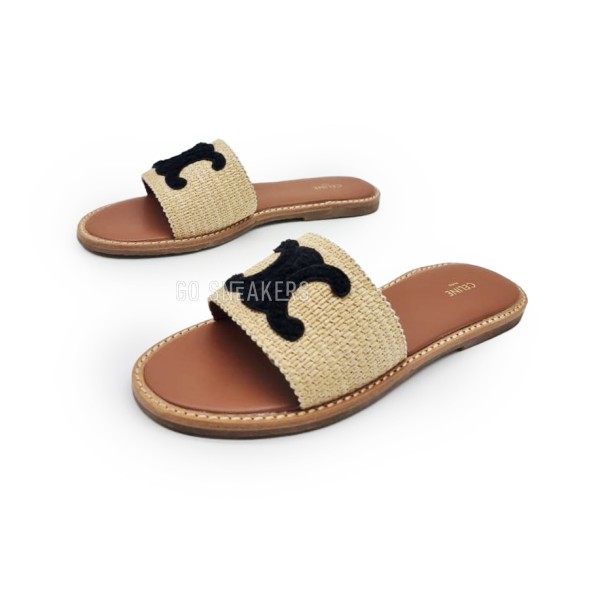 Женские шлепки Celine Flip-flops Textile Beige