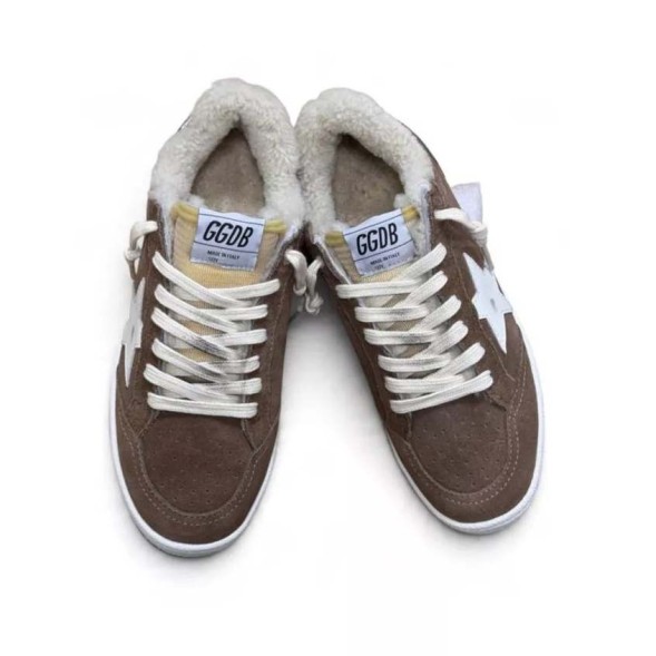 Женские зимние кеды Golden Goose WINTER Ball Star with White Leather Star and Metallic Heel Tab