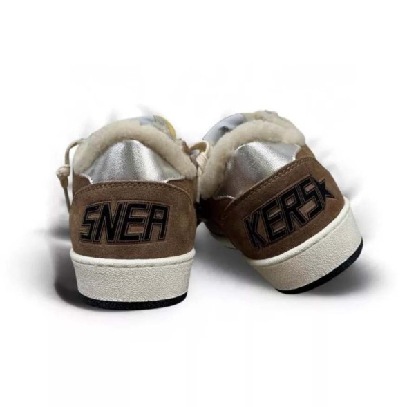 Женские зимние кеды Golden Goose WINTER Ball Star with White Leather Star and Metallic Heel Tab