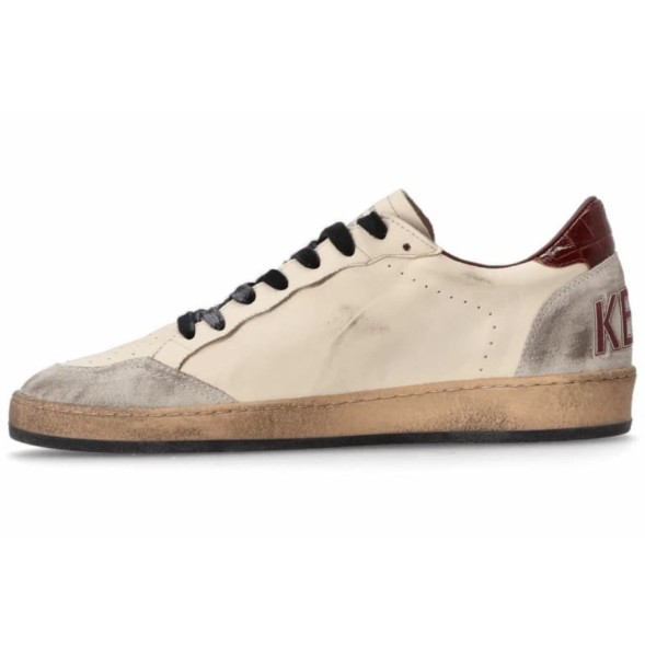Женские кеды Golden Goose Ball Star with Cherry Crocodile Star and Heel Tab
