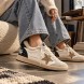 Женские зимние кеды Golden Goose WINTER Ball Star with Gold Glitter Star and Black Heel Tab
