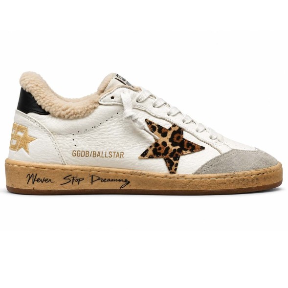 Женские зимние кеды Golden Goose WINTER Ball Star Never Stop Dreaming Leopard