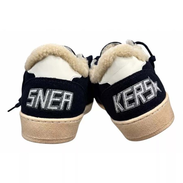 Женские зимние кеды Golden Goose WINTER Ball Star in Blue Suede with White Leather Star and Heel Tab