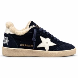 Golden Goose WINTER Ball Star in Blue Suede with White Leather Star and Heel Tab