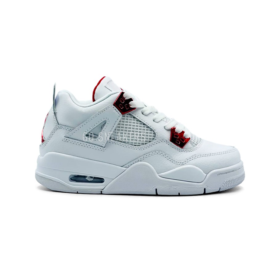 white and red jordans 4