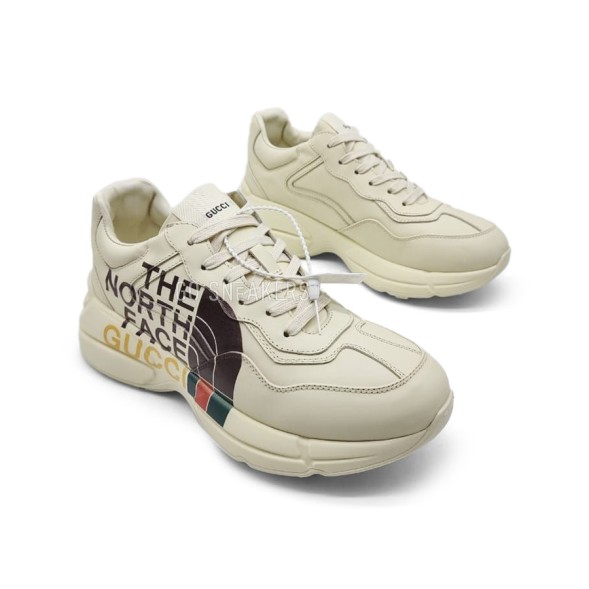 Женские кроссовки Gucci Rhyton х The North Face Sand