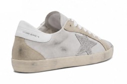 Golden Goose Super-Star Leather White/Beige Crystal Star