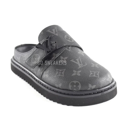Унисекс тапочки Louis Vuitton Slipper Black Leather 