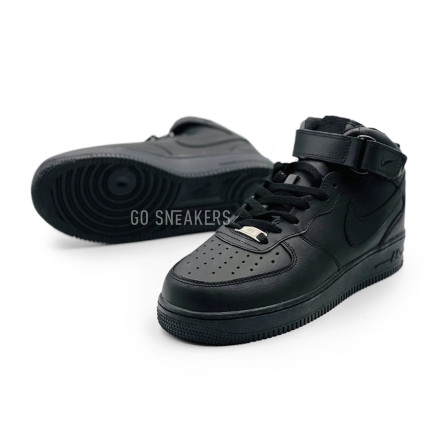 Унисекс зимние кроссовки Nike Air Force 1 ’07 LV8 Mid Utility Winter Leather Full Black