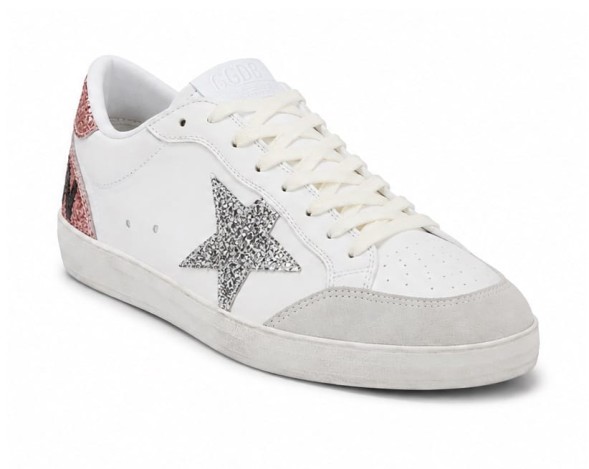 Женские кеды Golden Goose Ball Star White/Pink Glitter Star